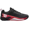 Image de Wilson Rush PRO 4.5 Clay Chaussures de tennis pour homme Noir/Infrarouge/Blanc Pointure 45, Noir, infrarouge, blanc, 43.5 EU