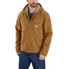 Image de Carhartt Veste de travail doublée Sherpa de canard délavé pour homme, coupe décontractée, Marron, XL
