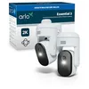 Image de Arlo Essential 3 2K Pan-Tilt-Zoom, Caméra de Surveillance Extérieure WiFi Sans Fil, Vision Nocturne Couleur, Éclairage, Sirène et Audio Bidirectionnel, Essai Arlo Secure Inclus, 2 Caméras Blanc
