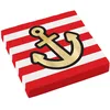 Image de Amscan 9909912 Lot de 16 serviettes en papier Motif pirate Rouge/blanc 33 x 33 cm Décoration de table d'anniversaire d'enfant Fête à thème