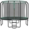 Image de SONGMICS Trampoline Ø 305 cm, trampoline de jardin pour enfants avec filet de sécurité, barres de 180 cm de haut, couverture des bords, échelle, cadre en acier, noir-vert foncé STR103C01