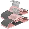Image de SONGMICS CRP041P02 Lot de 50 cintres en Plastique avec Ouverture en Forme de U, Peu encombrant, 0,5 cm d'épaisseur, 41,5 cm de Large, Crochet Rotatif à 360 °, Rose/Gris foncé