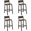Image de VASAGLE Tabourets de Bar, Ensemble de 4, avec Dossier et Repose-Pieds