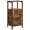Image de VASAGLE Armoire de Rangement pour Salle de Bains - Avec 2 tiroirs, compartiment ouvert, économiseur de place, 37 x 30 x 80 cm, marron rustique et noir BBK151B01