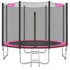 Image de SONGMICS Trampoline de Jardin pour Enfants Ø 305 cm avec Filet de sécurité, Protection des Bords, échelle, Barres Droites de 180 cm de Haut, Cadre en Acier, Rose STR101P01