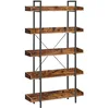 Image de Bibliothèque VASAGLE, étagère de 5 étages, étagères de rangement spacieuses, montage facile, salon, chambre, bureau à domicile, industrie, marron rustique et noir LLS110B01