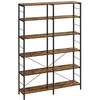Image de VASAGLE LLS114B01 Étagère de rangement à 6 niveaux 30 x 120 x 170 cm Style industriel Séparateur de pièce Salon Bureau Cuisine Rustique Marron et Noir d'encre