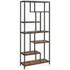 Image de VASAGLE Étagère de Rangement, Bibliothèque, 6 Niveaux, 30 x 80 x 180 cm | Porte-plantes, Panneaux d'Aggloméré, Marron Rustique et Noir, Collection BARNET LLS119B01