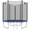 Image de SONGMICS Trampoline d'extérieur pour enfant Ø 183 cm, filet de protection extérieur, coussins de sécurité, échelle, poteau droit de 180 cm, cadre en acier, noir et bleu STR061Q01