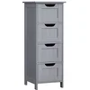 Image de VASAGLE LHC040P36 Meuble de rangement de salle de bains avec 4 tiroirs, meuble autonome, 30 x 30 x 82 cm, pour salon, salle à manger, cuisine, style moderne, gris mystique (Mystic Grey)