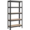 Image de SONGMICS GLR030B21 Étagère à 5 niveaux en acier pour rangement, garage, abri de jardin - Montage sans vis, capacité de charge 650 kg, 30 x 75 x 150 cm, noir