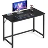 Image de VASAGLE Bureau petit bureau et station de travail, table pour télétravail, étude, chambre, 50 x 100 x 76 cm, style industriel, structure métal, noir ébène et noir encre LWD041B56