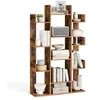 Image de VASAGLE CUSTOS Collection - Bibliothèque Arbre, Étagère à 13 Compartiments, Meuble de Rangement, 86 x 25 x 140 cm, avec Coins Arrondis et Rebords, Marron Rustique LBC67BXV1
