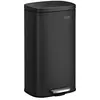 Image de SONGMICS Poubelle de cuisine de 30 L, poubelle à pédale, fermeture amortie, pédale Step-On, acier, seau intérieur, noir LTB03BK