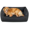 Image de FEANDREA Panier pour Chiens, Canapé, en Tissu Façon Lin, Fond Antiglisse, Housse Amovible et Lavable, Taille XL pour Grands Chiens, 110 x 75 x 27 cm, Gris Foncé PGW012G01