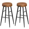 Image de VASAGLE EKHO Collection - Tabouret de Bar, Lot de 2, Chaise de Cuisine, Haut, PU avec Coutures, Style Moderne Mi-siècle, Hauteur Assise 76,2 cm, Cuisine, Bar, Montage Facile, Marron Caramel LBC090K01