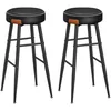 Image de VASAGLE EKHO Collection - Tabouret de Bar, Lot de 2, Chaise de Cuisine, Haut, PU avec Coutures, Style Moderne Mi-siècle, Hauteur Assise 76,2 cm, Cuisine, Bar, Montage Facile, Noir d'Encre LBC090B01