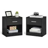 Image de VASAGLE CUSTOS Collection - Table de Nuit, Lot de 2, avec Tiroir, Poignée, Compartiment Ouvert, Table d’Appoint, pour Chambre, Salon, Noir Classique LET819T56
