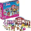 Image de MEGA Barbie MEGA Barbie Coffret de Construction Les Écuries avec 3 mini-figurines Barbie et 9 animaux dont 2 chevaux, 286 blocs de construction compatibles, accessoires Jouet Enfant, Dès 4 ans, HDJ87