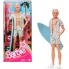 Image de Barbie The Movie Ken Poupée portant des rayures rose pastel et vert avec planche de surf et baskets blanches