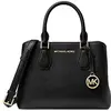 Image de MICHAEL Michael Kors Camille Small Logo and Leather Satchel - Noir