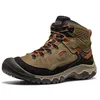 Image de KEEN Targhee 4 Mid Height Bottes de randonnée imperméables et durables et confortables pour homme, Sea Turtle Roasted Pecan, 45 EU