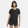 Image de Nike Women's Short Sleeve Top W Nk Fast Df Ss Top, Black/Reflective Silv, DD5927-010, M