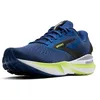 Image de BROOKS Adrenaline GTS 24, Baskets pour homme, 45.5 EU, Bleu marine pivoine noir acide citron, 45.5 EU