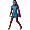 Image de Rubies Costume Ms Marvel Classic pour filles, haut avec détails imprimés, pantalon, masque et écharpe, officiel Marvel pour Halloween, carnaval, Noël et anniversaire.301466-M