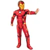 Image de Rubies Costume Iron Man Deluxe pour enfants avec poitrine rembourrée, couvre-bottes et masque officiel Marvel pour carnaval, Noël, anniversaire, fête et Halloween