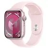 Image de Apple Watch Series 9 GPS 45 mm Boîtier en Aluminium Rose avec Bracelet Sport Rose Pâle M/L en occasion ou reconditionné