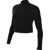 Image de Nike Zenvy Dri-Fit FV7423-010 T-shirt à manches longues avec fermeture éclair sur toute la longueur, pour femme, noir/gris froid, taille L