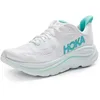 Image de HOKA Clifton 10 Baskets pour femme, Blanc/bleu ciel, 39.5 EU