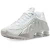 Image de Nike Shox R4 Baskets pour homme, White Metallic Silver White, 43 EU