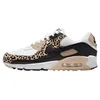 Image de Nike Wmns Air Max 90 Baskets pour femme, White Black Sanddrift Hemp, 38.5 EU