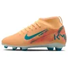 Image de Nike Chaussures de football Jr Superfly 10 Club Km Fg/MG unisexes pour enfant, Melon Tint Neo Turq Igloo, 38 EU