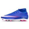 Image de Nike Superfly 10 Club FG/MG Chaussures de football unisexes, bleu racer/blanc, taille 46