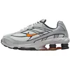 Image de Nike Shox Ride 2 Chaussures Homme (Photon Dust/Light Smoke Grey/Medium Ash/Total Orange), Poudre photonique gris fumé clair cendres moyennes orange total, 41 EU