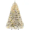 Image de YITAHOME Sapin de Noël artificiel de 228 cm avec neige et 550 lumières LED blanc chaud, 1346 pointes, pin réaliste avec pliage facile et support en métal, assemblage rapide pour la maison ou le bureau