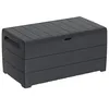 Image de Duramax Cedargrain Durabox 416L, Coffre de rangement extérieur en plastique, Coffre de jardin, Boîte à coussin en plastique verrouillable, Texture Woodgrain, Construction durable et solide, Gris