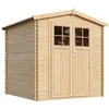 Image de Abri de jardin en bois - porte verrouillable de haute qualité- Stockage extérieur I216xL206xH218 cm/ 3.53 m2 Petit abri à outils, Local à vélos - Toit imperméable, fenêtres TIMBELA M343F