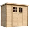 Image de TIMBELA M310F Abri de jardin en bois -porte verrouillable de haute qualité - Stockage extérieur l239xL144xH200cm/2.63 m2 - Petit abri à outils, Local à vélos - Toit imperméable, fenêtres