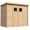 Image de TIMBELA M310+M310G Abri de jardin en bois AVEC SOL TRAITÉ - Stockage extérieur l239xL142xH200cm/2.63 m2 - Petit abri à outils, Local à vélos - Toit imperméable, fenêtres