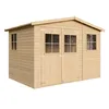 Image de Abri de jardin en bois Exterieur AVEC LES PLANCHERS IMPRÉGNÉ- Cabane de jardin en Pin/épicéa-H226x324x216 cm/6m2- Construction de panneaux- Rangement pour vélos, remise à outils- Timbela M334+M334G