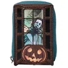Image de Loungefly Portefeuille à fermeture éclair en accordéon avec citrouille d'Halloween Michael Myers, Noir