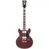 Image de D'Angelico Deluxe Mini DC Stopbar Trans Wine semi-akoestische gitaar met koffer
