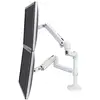 Image de Ergotron LX 45-492-216 Kit de montage double bras empilable en aluminium et acier durable pour 2 écrans LCD/support de bureau   Blanc
