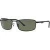 Image de Ray-Ban Lunettes de soleil unisexes, Noir (Monture : noir, verres : vert classique 002/71), XL/Taille du fabricant : 61