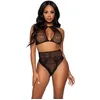 Image de Leg Avenue 81646-00122 2 Pièces Maille pointillée Halter avec Détails de Dentelle et String Taille Haute, O/S, Noir Costumes de taille, Multicolore, Taille unique Unisexe Adulte