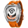 Image de TSAR BOMBA interchangeables Montre Automatiques pour Homme Mouvement Japonais Verre Saphir - Étanche 100M TB8213, Orange, sangle